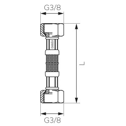 FERRO PWS93 Wąż przyłączeniowy 3/8" x 3/8" 50 cm nakrętno-nakrętny